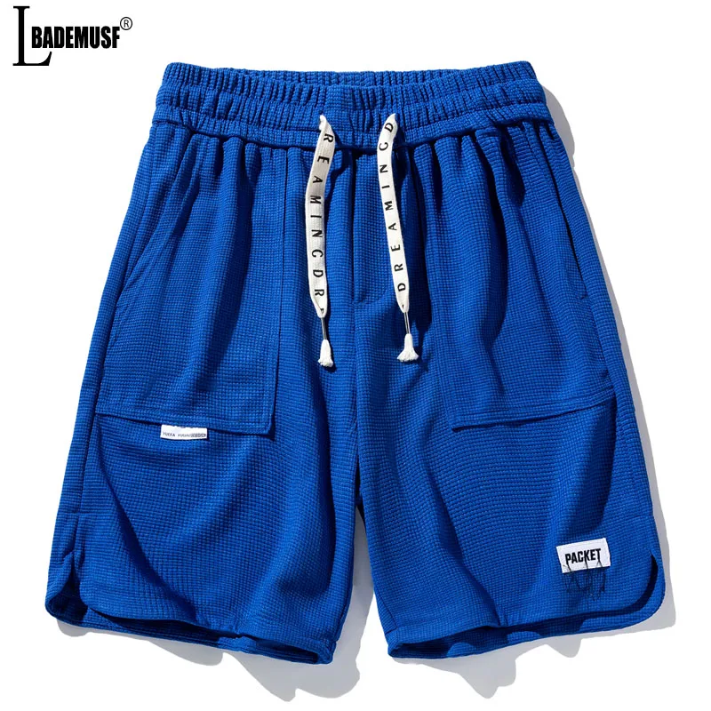 Casual Shorts Men Summer Fashion Loose Fitting 2024 New Solid Color Comfort Breathable Elastic Waist Motion Short Trousers Men