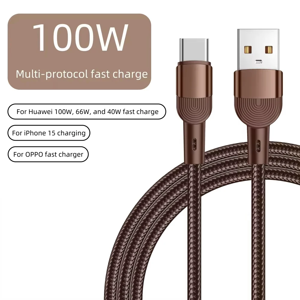 100W Type-C Cable Fast Charging Date Cable Type-C Cable For iPhone 16 17 for Xiaomi for Samsung Mobile Phone Charger Wire Cord