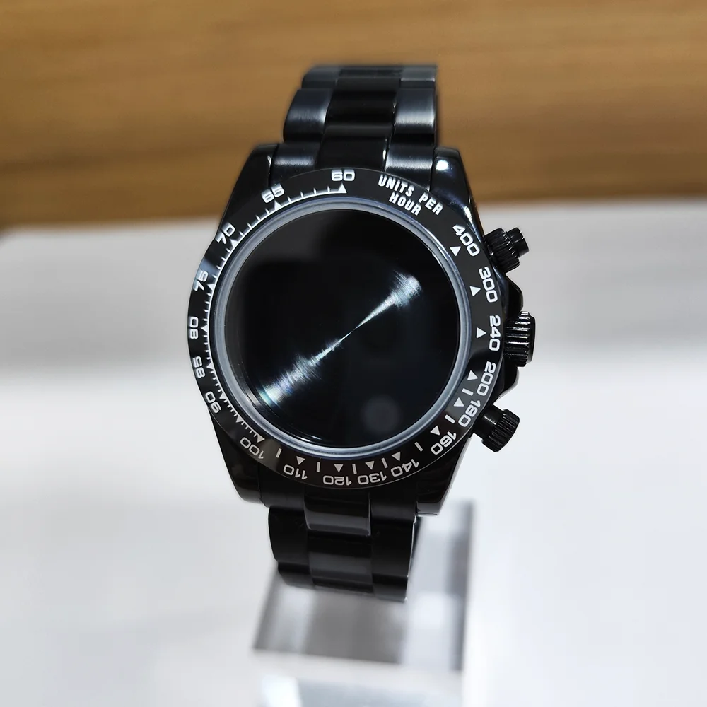 

VK63 Case New VK63 Black Case VK63 Movement Cases VK63 Watch Accessories Vk63 Watches Replacement stainless Black steel Strap