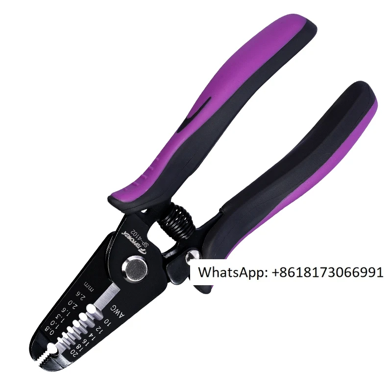 

Tuofurui Precision Wire Stripping Double color Handle Electrician Stripping Pliers Wire and Cable Stripper 0.8-2.6mm