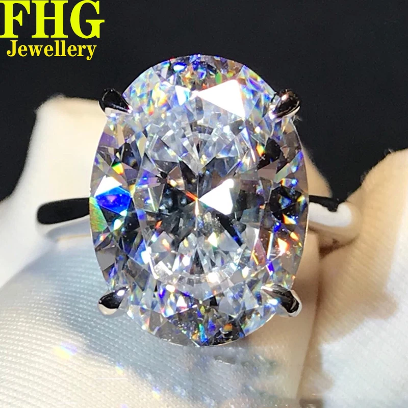 

1 2 3 4 5 Carat Oval shape Solid 18K Au750 White Gold Ring DVVS Moissanite Diamonds Wedding Party Engagement Anniversary Ring