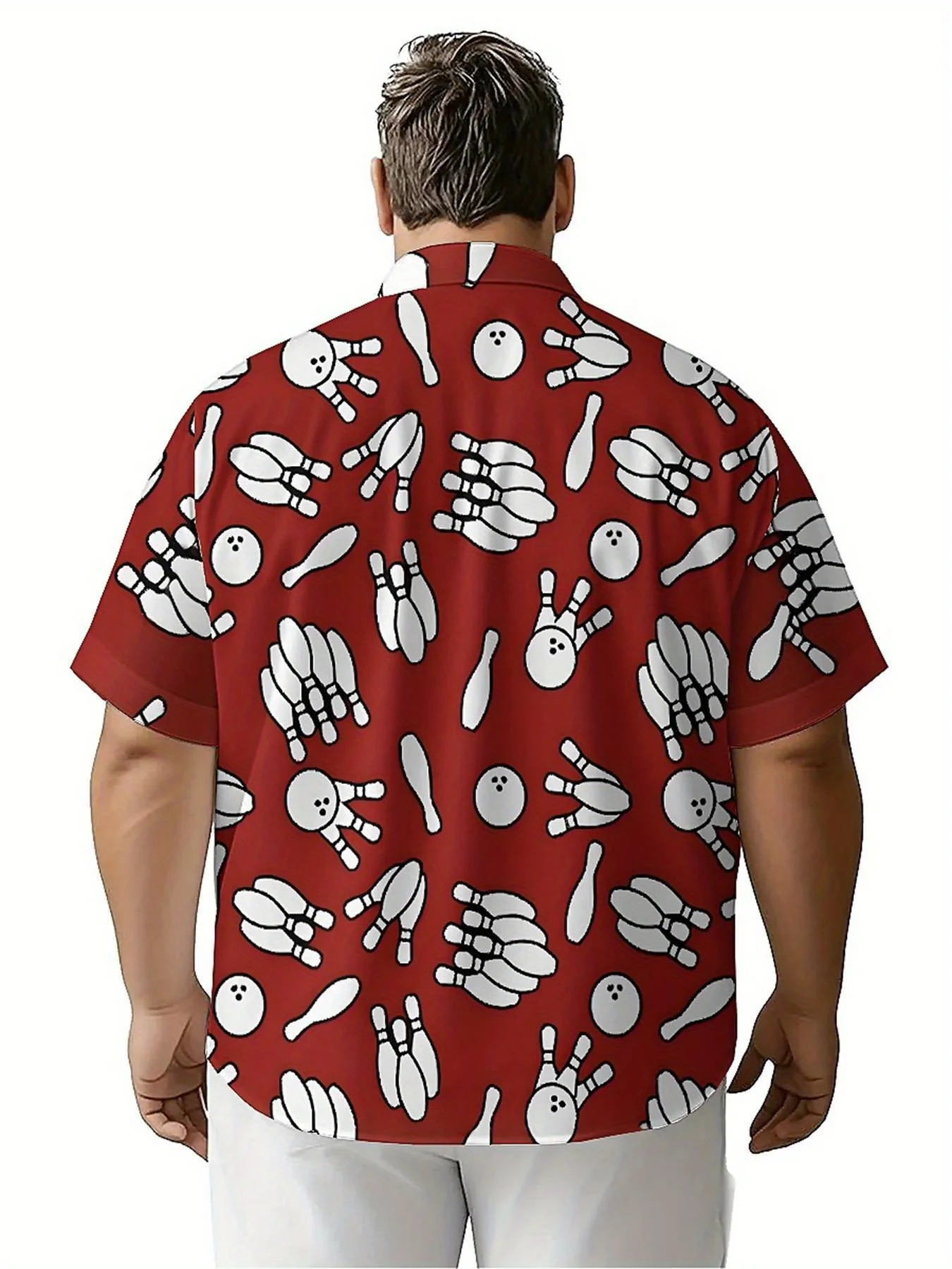 Men's Plus Size Hawaiian Shirts Flavored Bowling Balls pattern,New in Summer Fashion Tops,Hip Hop Rock Streetwear
