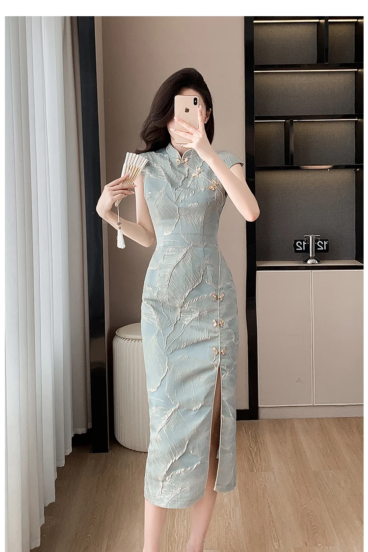 Lange Split Skinny Cheongsam 2024 Nieuwe Chinese Stijl Verbeterde Retro Qipao Elegante Party Lace Jurken Voor Vrouwen