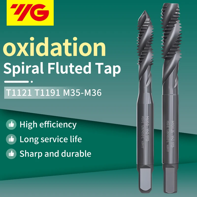 DUO Martap YG T1121 T1191 HSSE INOX Metric M25-M36 Metric Spiral Fluted Tap MachineX1.0/1.5/2.0/2.5/3.0/3.5