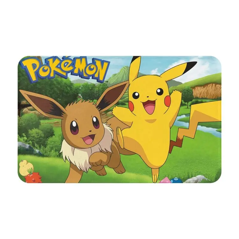 Custom Cartoon Animation Pokemon Pikachu Doormat Non-Slip Bath Kitchen Mat Bedroom Balcony Door Floor Entrance Carpet Rug