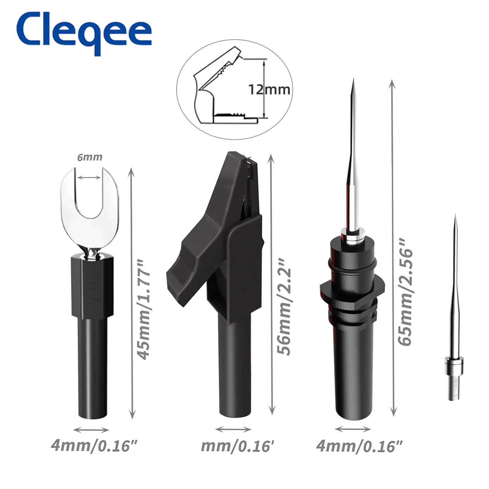 Cleqee-multímetro de silicona P1050B de alta calidad, Kit de prueba con sonda de perforación, pinza de cocodrilo y enchufe de pala, 4mm