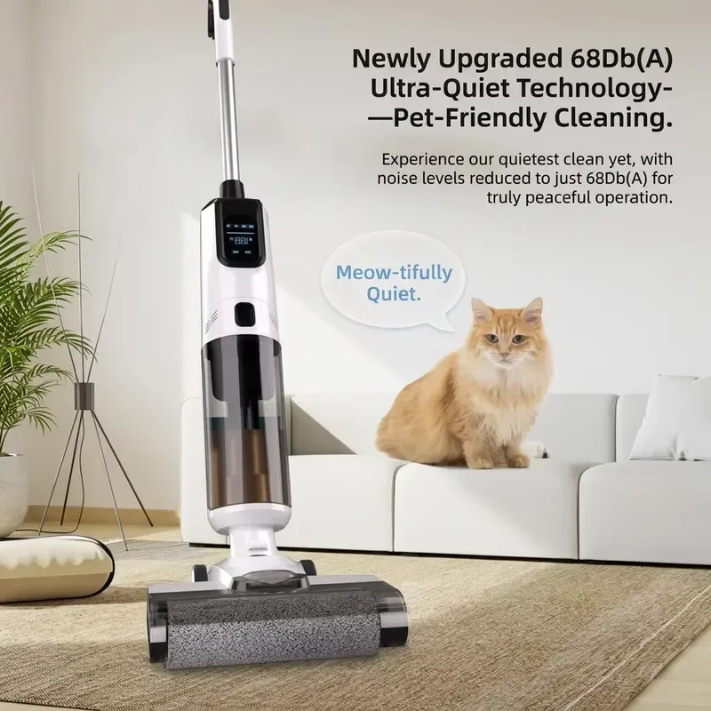 Cordless Handheld Floor Cleaner with Dirty Water Tank Suction Drying Function for Hard Surface Household Cleaning Machine
