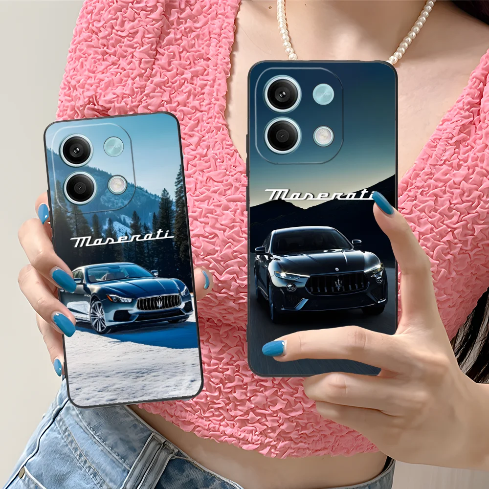 Mobile M-Maseratis Phone Case for Xiaomi Redmi Note 13 12 11 10 9 8 7 6 S A Pro Lite Plus 5G Black Cover Cellphones Smartphone