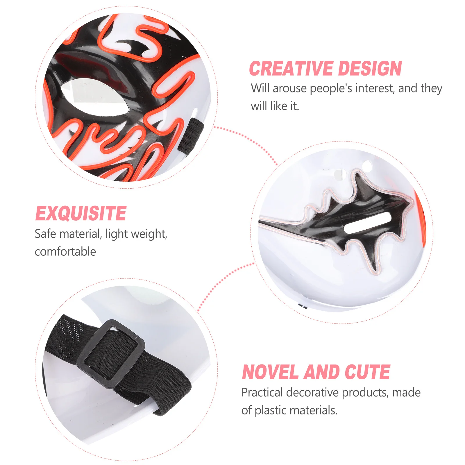 قناع متوهج مضيء على شكل أرنب، غطاء كامل لحفلات الهالوين، قناع مستلزمات فريدة من نوعها للمهرجانات #2