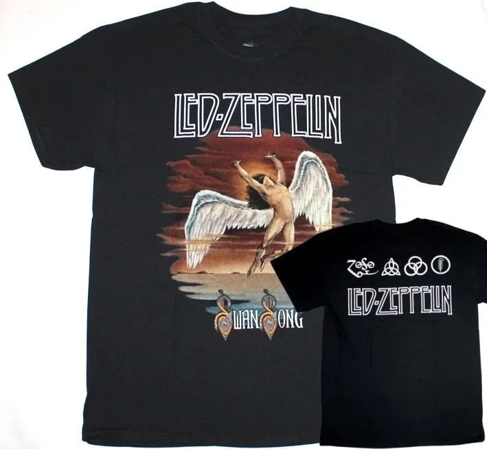 Camiseta de algodón unisex con gráfico de Led Zeppelin Icarus, ropa de calle para hombre y mujer, camisetas de algodón de estilo rock vintage de gran tamaño Y2k