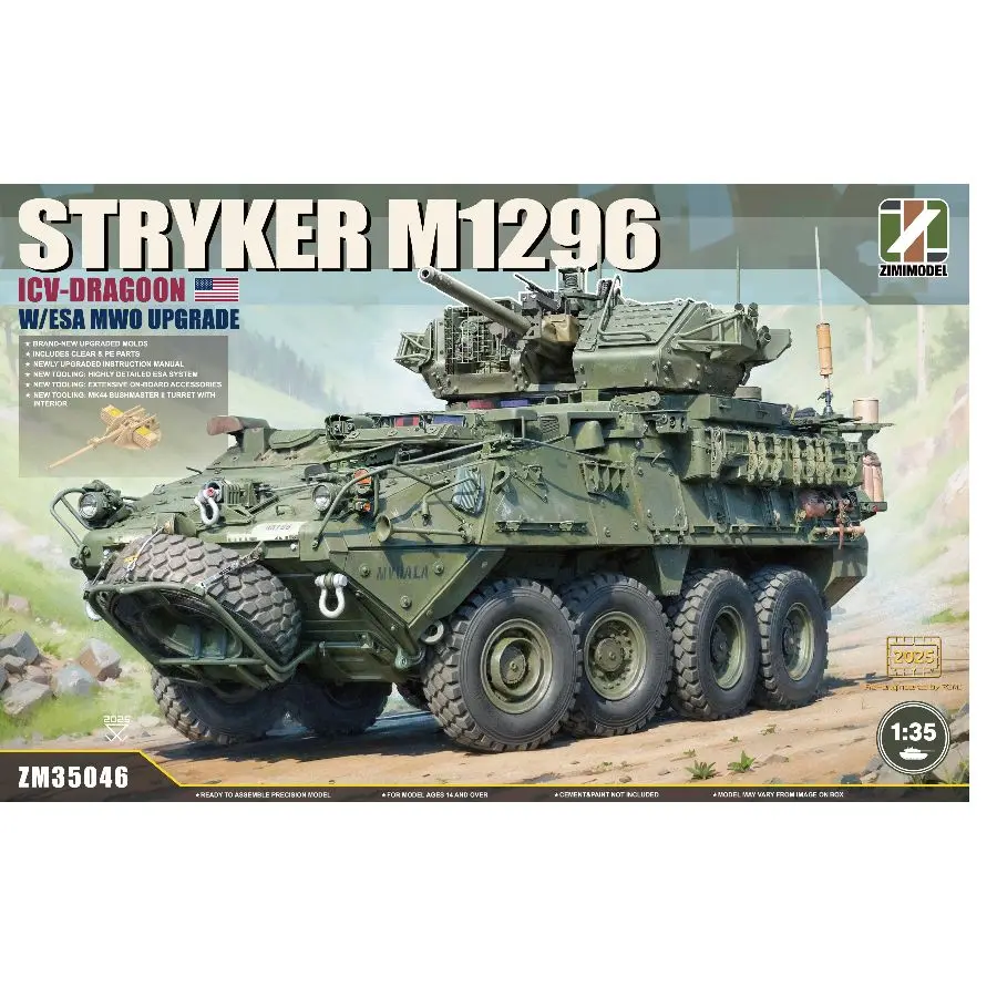 Zimi Model ZM35046 1/35 M1296 Stryker ICV-Dragoon w/ESA MWO Upgrade Model Kit