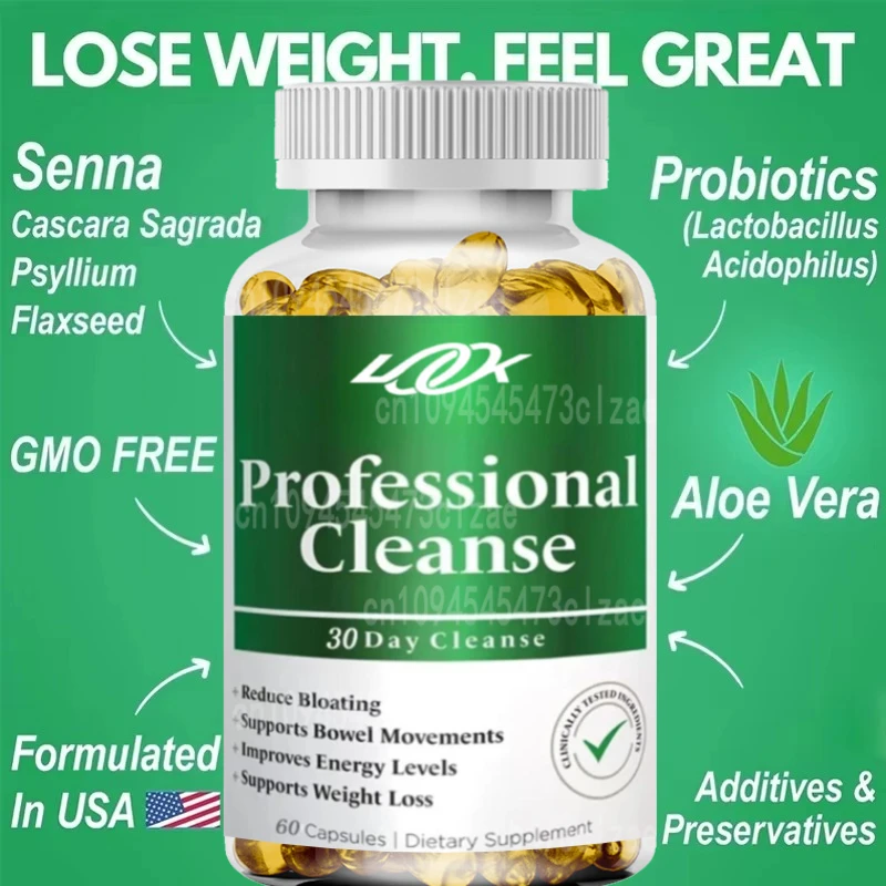 15day Cleansing of Vitamins, Body Detoxification, Probiotics, Cleansing of Intestinal Health and Relief of Bloating, 60 Capsules