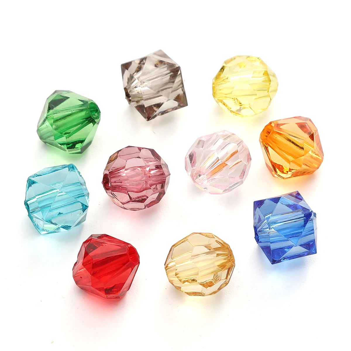 About 46Pcs Acrylic Cut Beads Diamond Beads Unique Scattered Beads Handmade DIY Jewelry Bracelets Earrings Accessories Materials