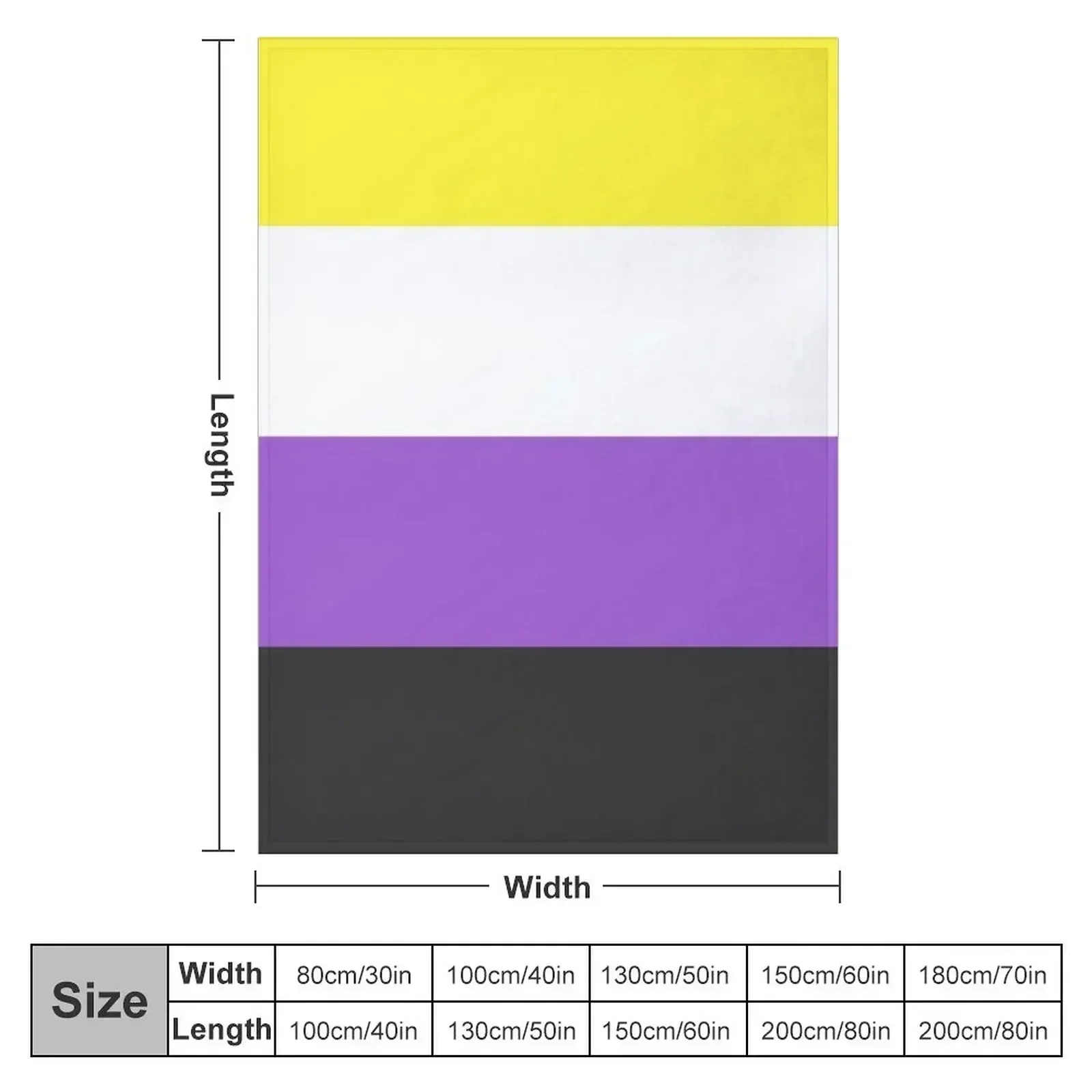 Seamless Repeating Non-Binary Pride Flag Pattern Throw Blanket Hairy Sofa Quilt funny gift Sofa Decorative Sofa Blankets