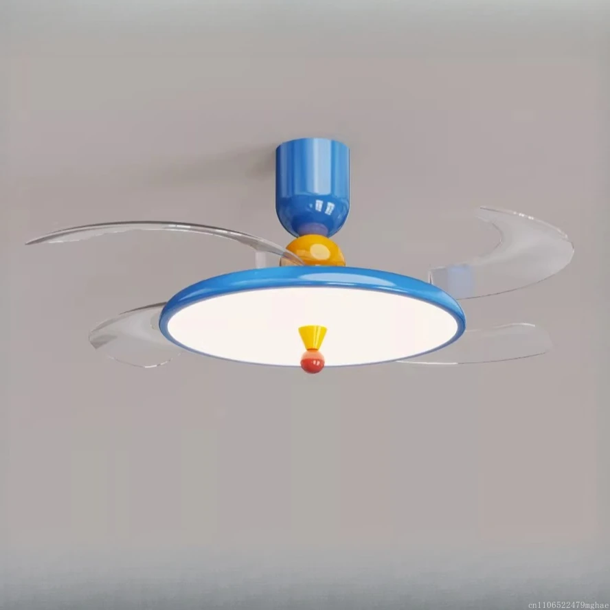 Invisible Ceiling Fan Light for Kids Room, Silent Integrated Dining Room & Bedroom Fan Lamp with Dedicated Lighting Function