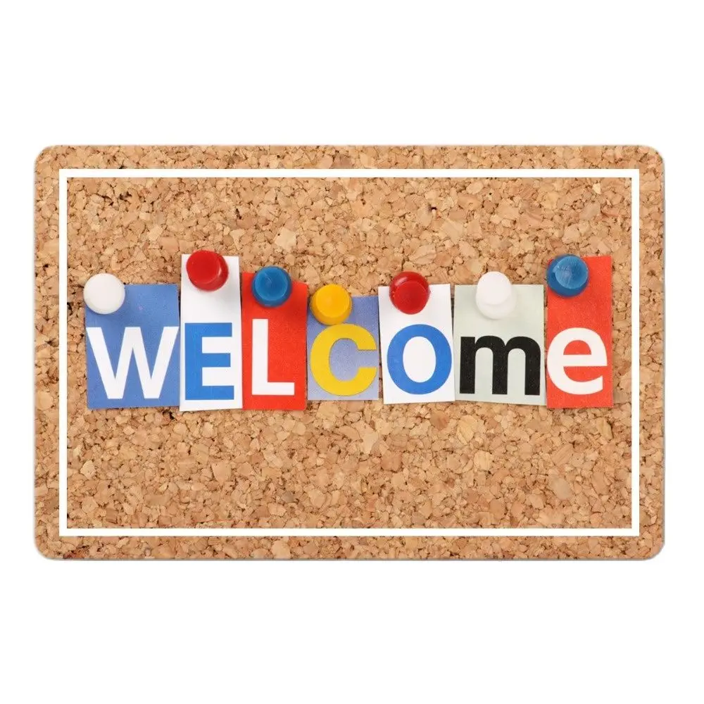 

Entrance Floor Mat Non-slip Doormat Welcome Outdoor Indoor Rubber Mat Non-woven Fabric Top 15.7x23.6 Inch