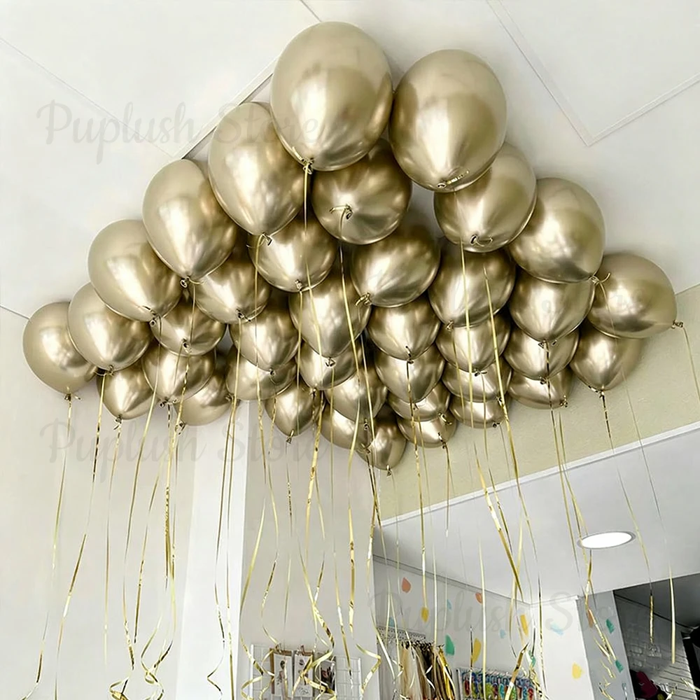 30 шт. хромированные золотые воздушные шары 10 дюймов металлические хромированные золотые латексные гелиевые шары для выпускного, свадьбы, дня рождения, вечеринки, украшения