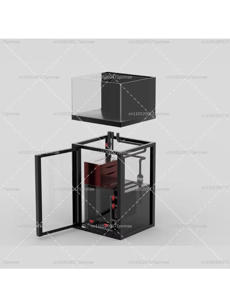 Mini Glass Saltwater Marine Aquarium Fish Tank for Home Square Desktop Decor