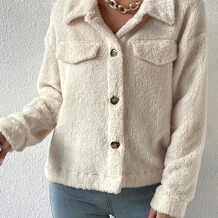 Nieuwe korte fluwelen revers wollen jas Winter Casual All-match korte jas Wollen jas voor dames