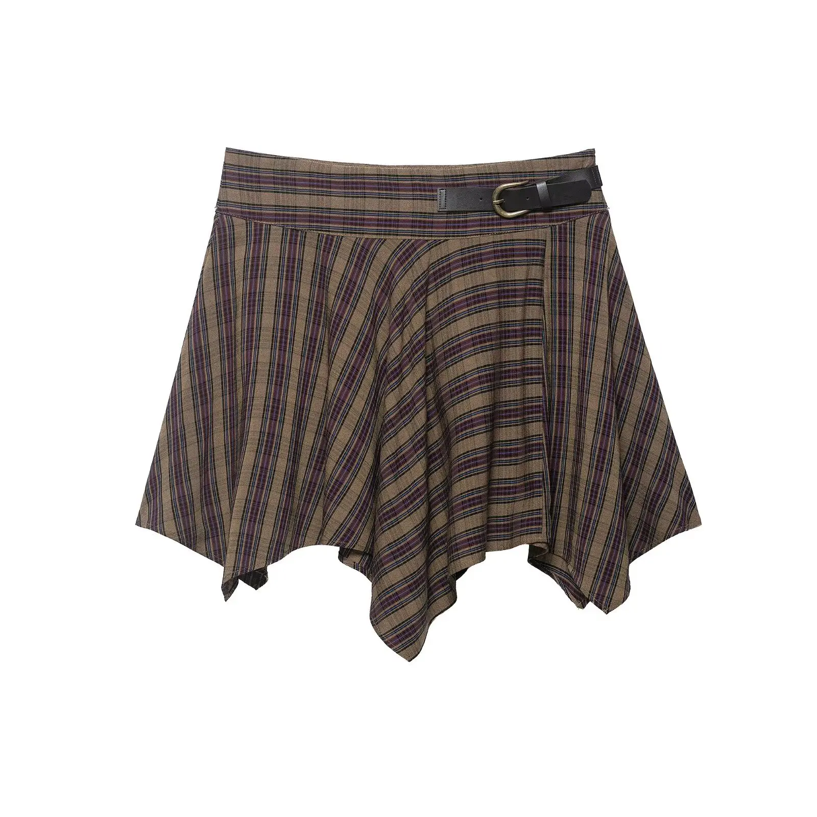 

Женская модная мини-юбка в клетку с бретелями 7T2F