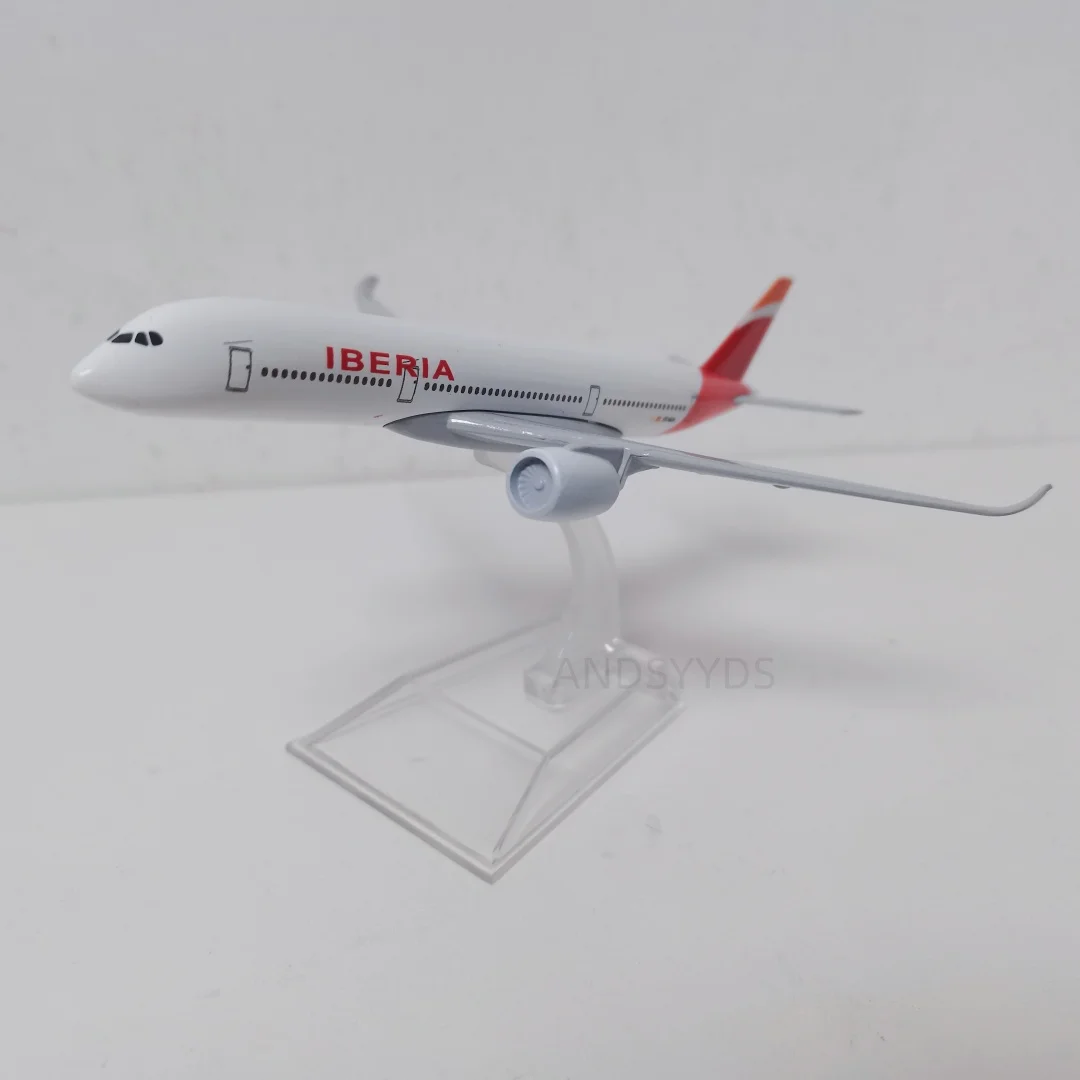 Avión Iberia Airways de 16CM, escala 1:400, modelo de avión A350, aleación fundida, modelo de avión 350, regalo para entusiastas de la aviación