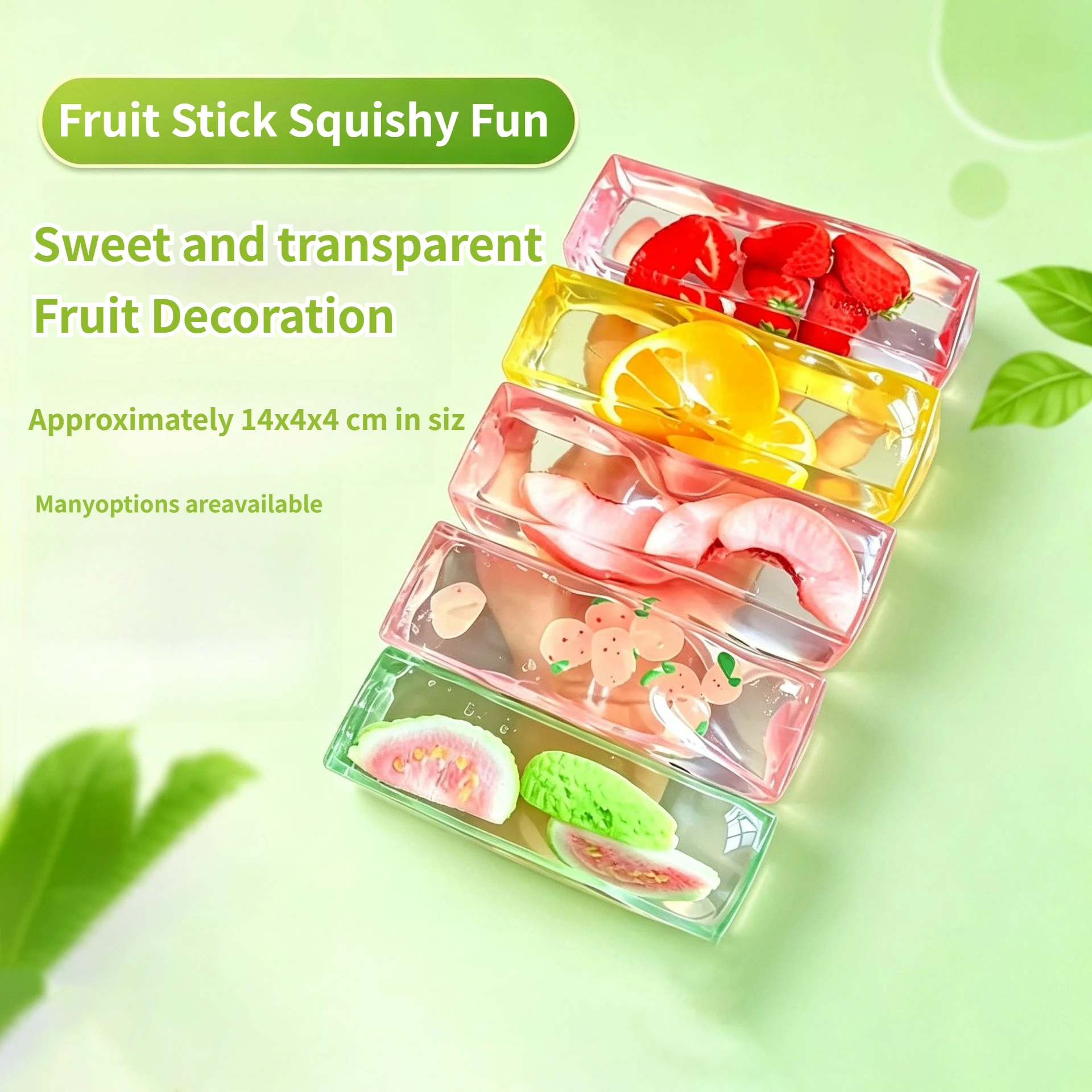 B Fruit Jelly Stick Stress Ball Jelly Strip Squishy Toys ASMR Sensory ADHD Autism Anti Stress Relief Fidget Toys for Gifts