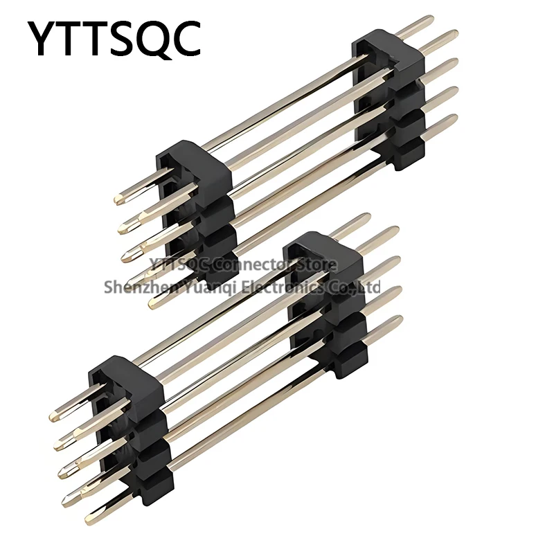 

5 шт. 2,54 мм прямые 2x40-контактные позолоченные двухрядные двухпластиковые штыревые разъемы-разделители для печатных плат, L15/17/19/21/25/27/30/35/40 мм