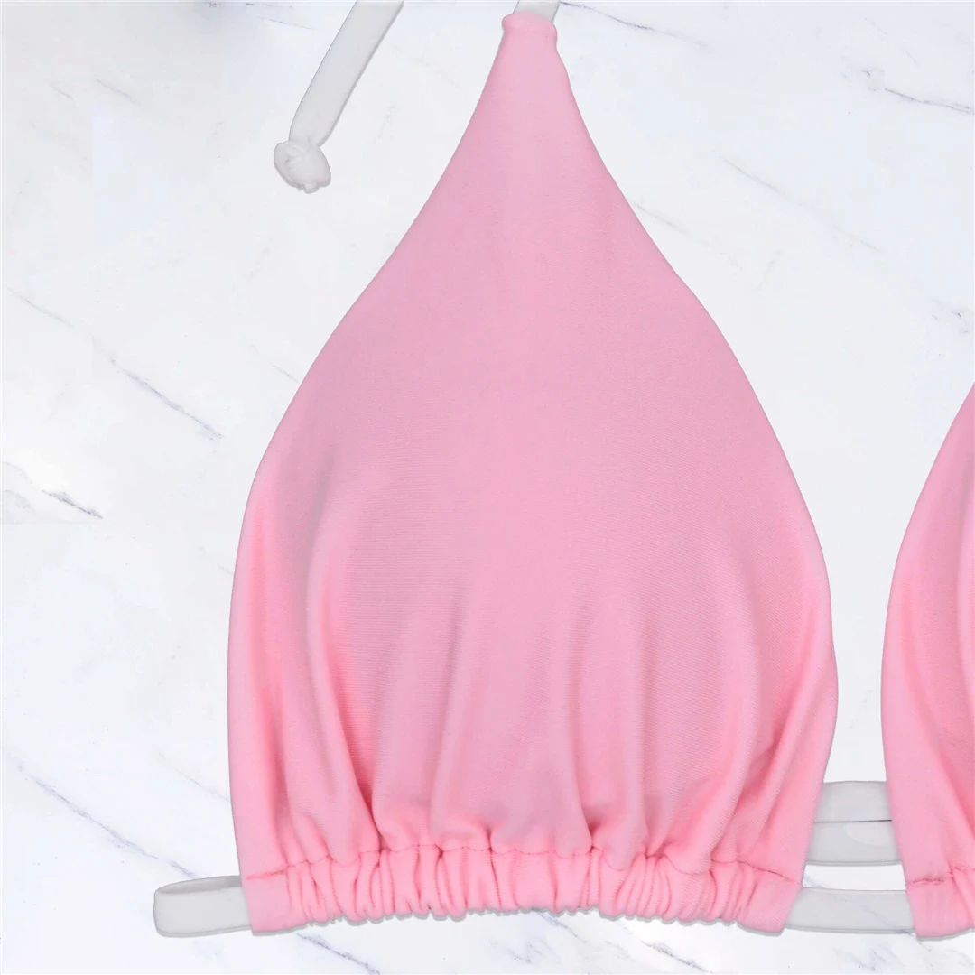 S - XL Sexy Neckholder-Bikini mit hohem Beinausschnitt, Damen-Badeanzug, zweiteiliges Bikini-Set, Badebekleidung, Badeanzug, Schwimmbekleidung V6244 – Detail 18