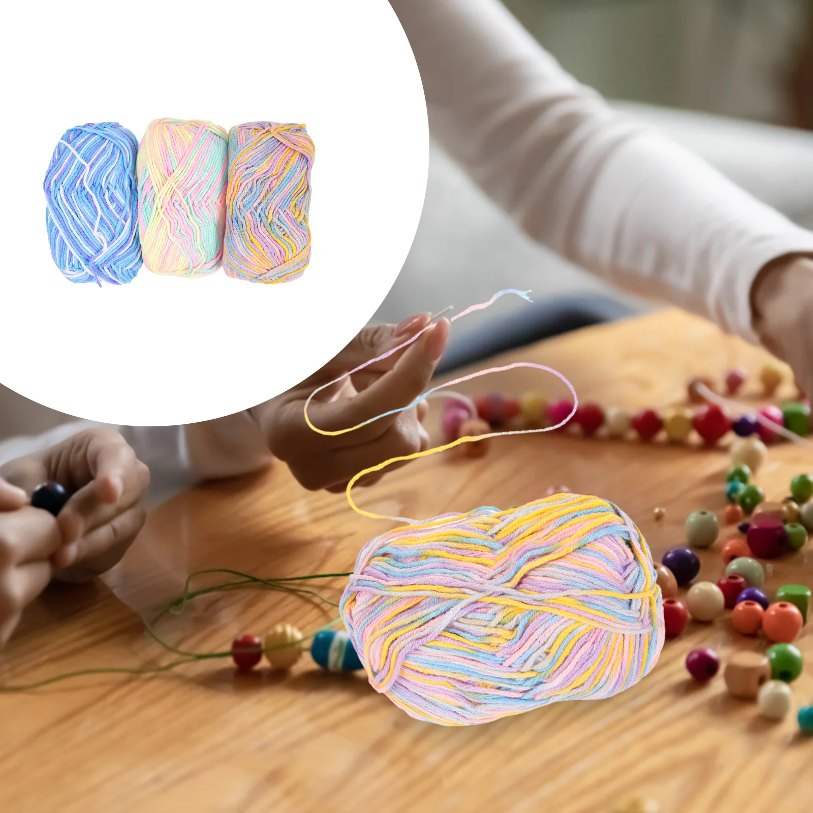 

3pcs Soft Cuttable Cotton Yarn For Home Decoration Beading Jewelry Making Multi-Function Crocheting Knitting Supply Comfortable