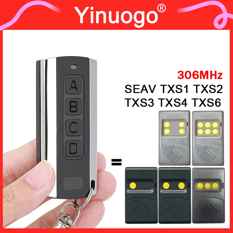 For SEAV TXS1 TXS2 TXS3 TXS4 Garage Door Remote Control 306MHz Fixed Code Garage Door Opener