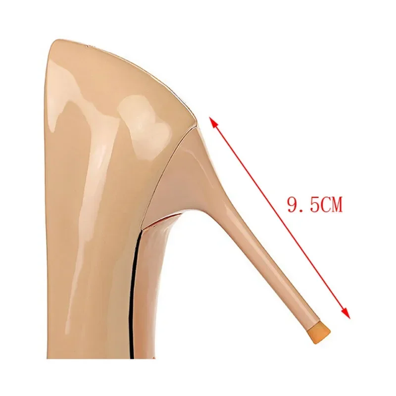 BIGTREE, zapatos de tacón alto de charol con botones de Metal para mujer, zapatos de fiesta sexys lujosos, Stiletto de Stripper, talla grande 43