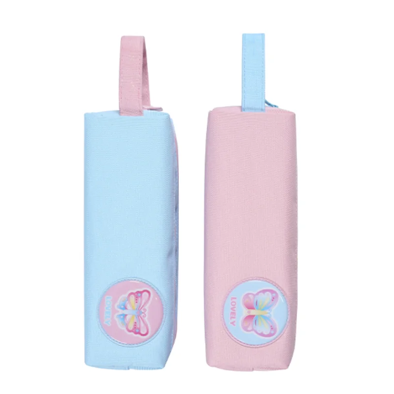 M&G Drop Shipping Handheld Double Zip Large Capacity Cute Butterfly Pencil Case School Stationery Pen Case Pouch Make Up Bag