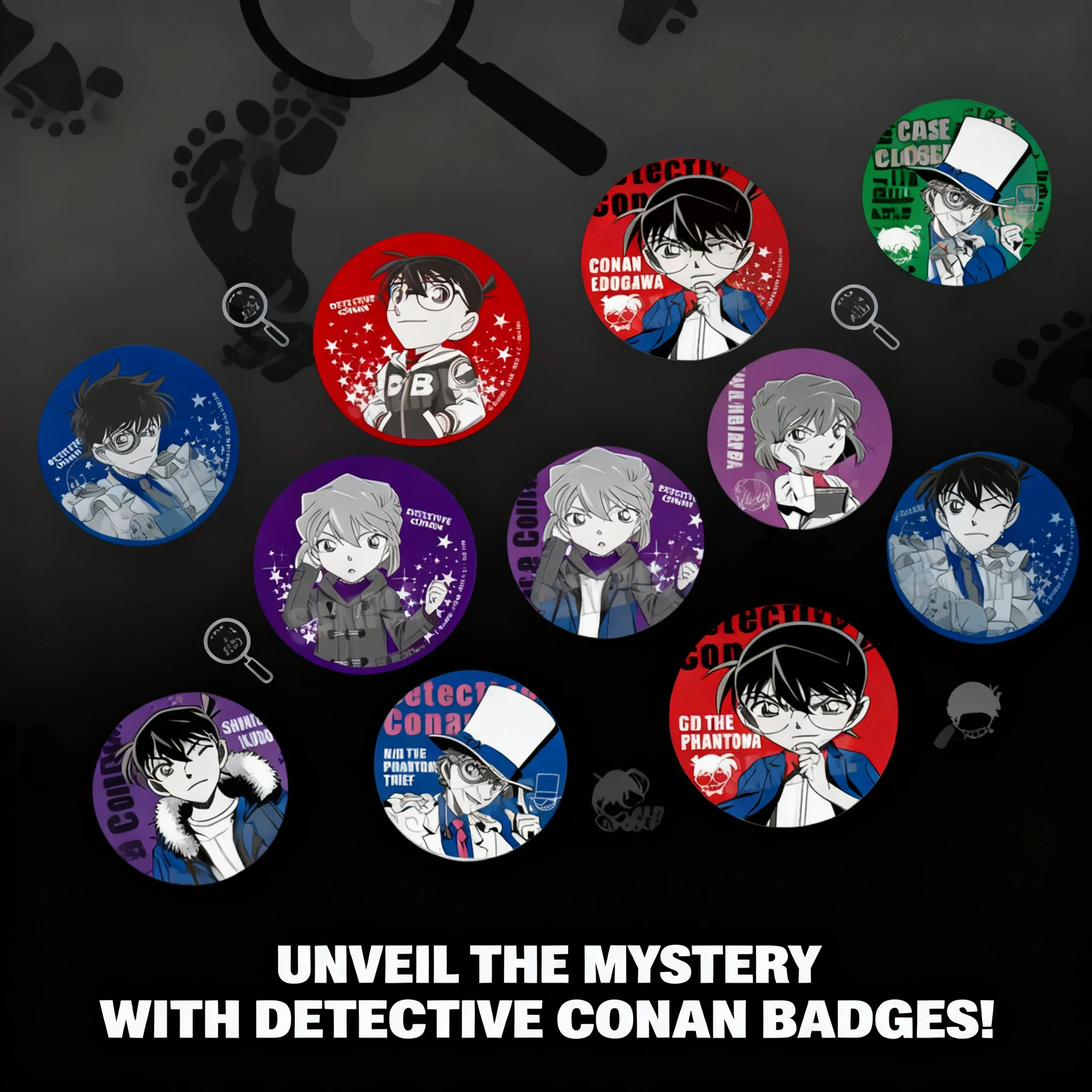 

Anime Detective Conan Badge Set Cute Cartoon Pins for Fans Collection Gifts for Kids Adults Cosplay Accessories Keychain Brooch