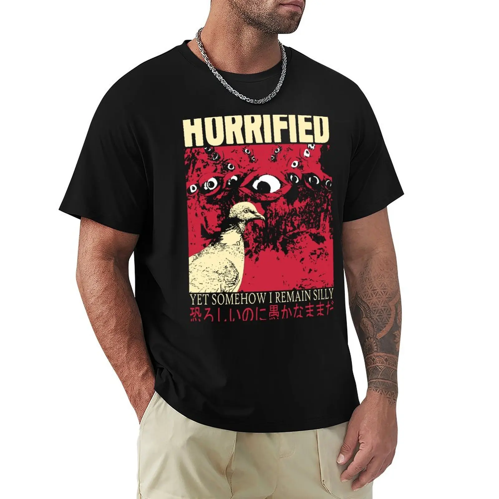 Horrified Pigeon T-Shirt Breathable Travel T-Shirt