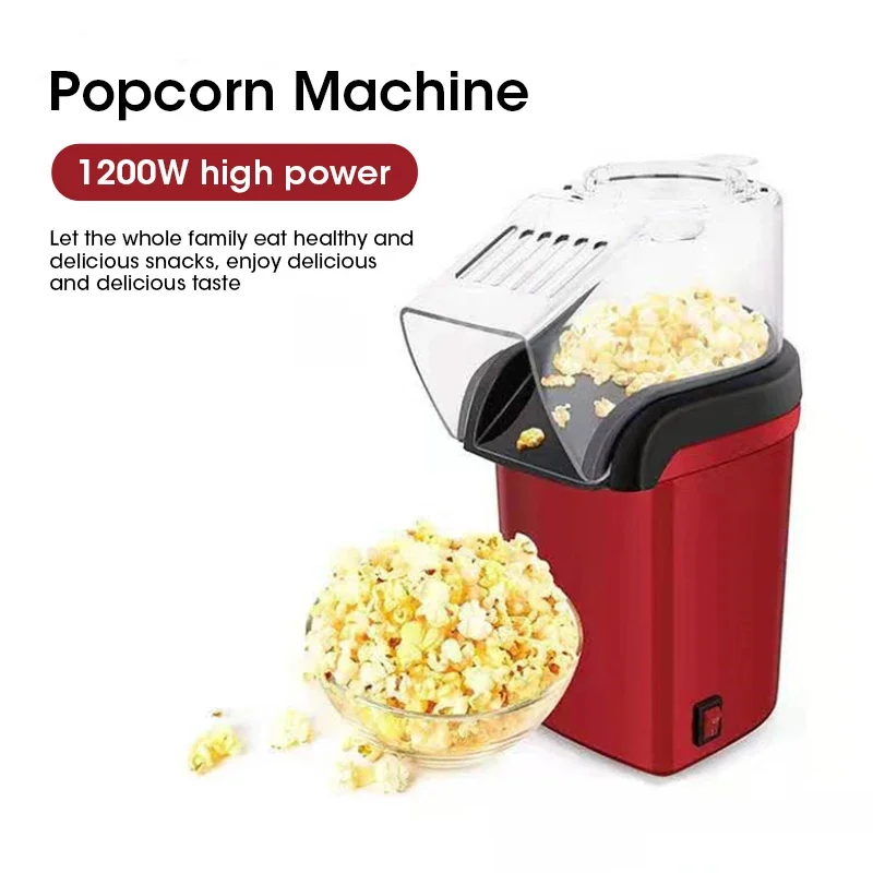 Electric Popcorn Machine Home Kitchen Mini Popcorn Machine Fully Automatic Corn Cooking and Processing Tool Air Popcorn Machine