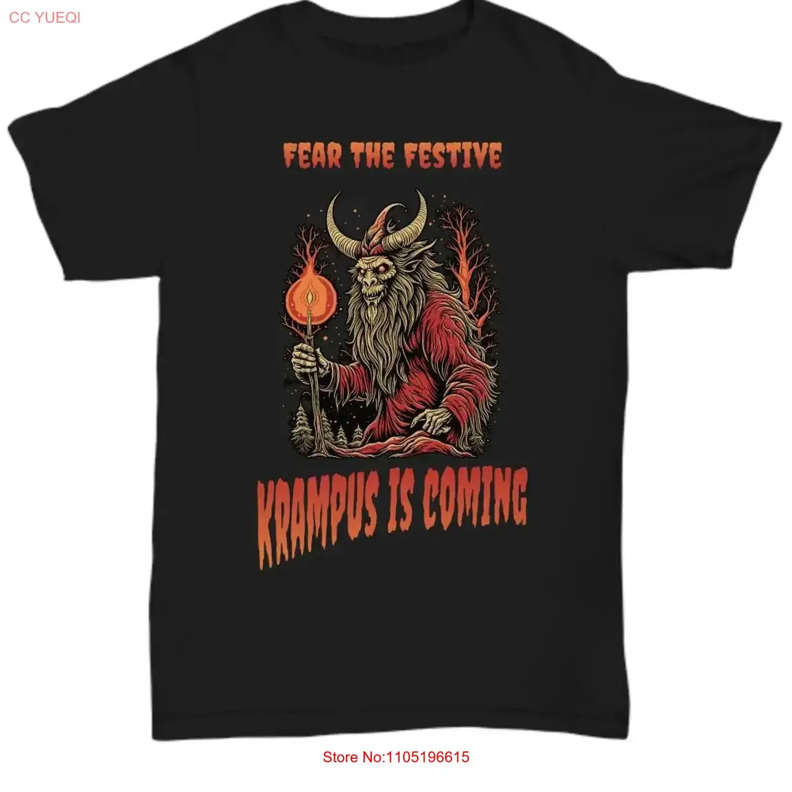 Fear The Festive Krampus is Coming Horror Folklore T Shirt  vintage Washed Casual Soft Stylish Unisex Top For Everyday Wear