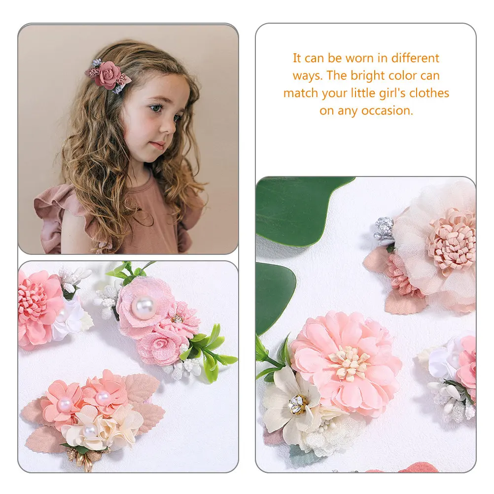 

Набор из 12 заколок для волос с жемчужными цветами, цветочные заколки-зажимы, аксессуары для свадеб, танцев, вечеринок и фотосессий для девочек