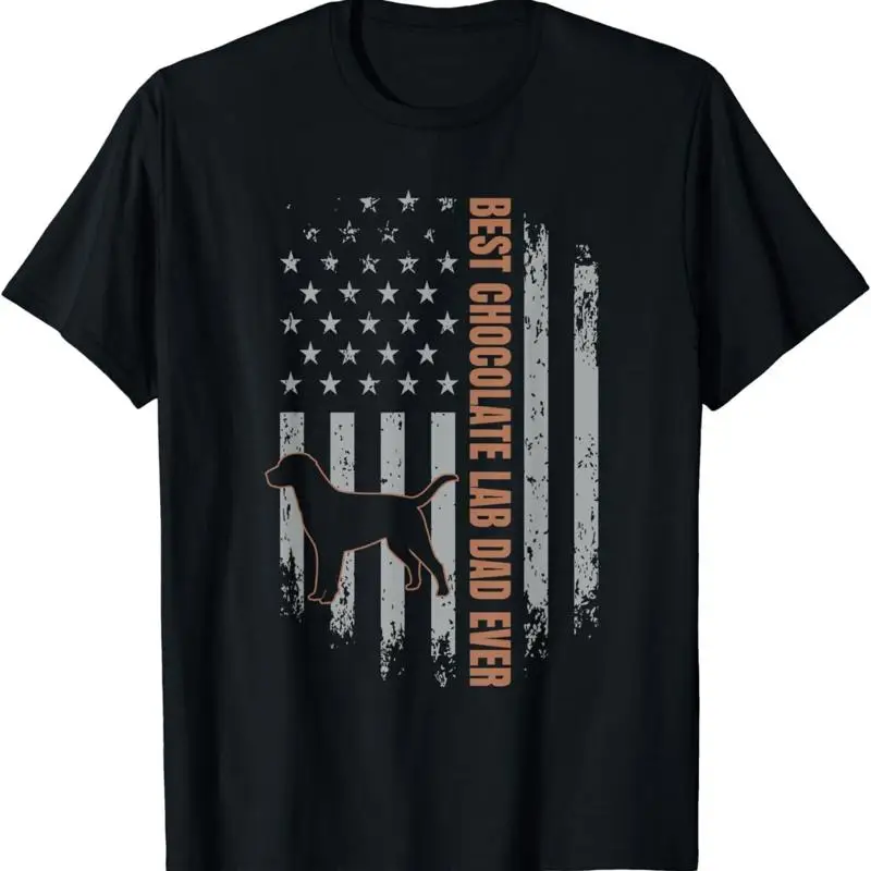 Chocolate Lab Dad American Flag Brown Labrador Retriever T Shirt