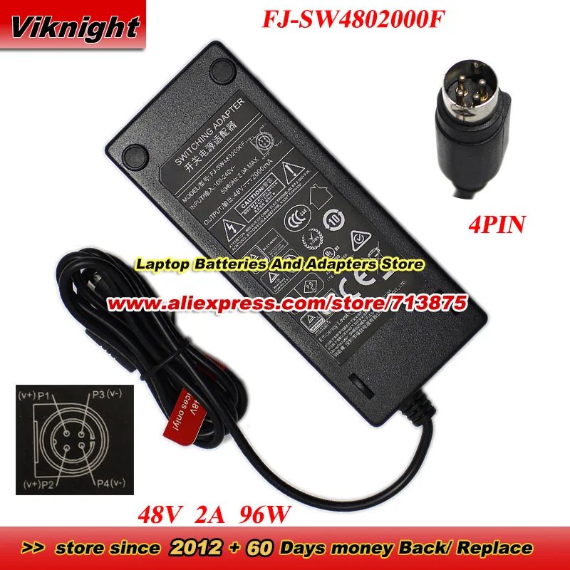 FJ-SW4802000F AC Adapter For FJ 48V 2A 2000mA 96W Power Adapter with 4PIN Power Supply