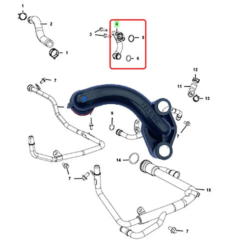 NBJKATO Brand New Genuine Engine Coolant Bypass Pipe Hose 68147604AA,68211200AC,68253365AA For Jeep Grand Cherokee