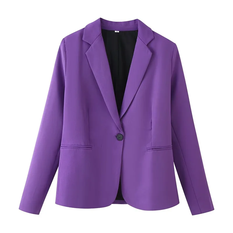

Summer Women's Long Sleeved One Button Casual Blazer Jacket 2026 New Fashionable Loose Outerwear Elegant Women's Outerwear