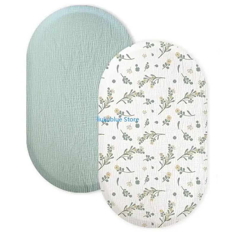 

Toddler Bassinet Sheet Cover for Oval Rectangle Mattresses Soft & Breathable 62CF