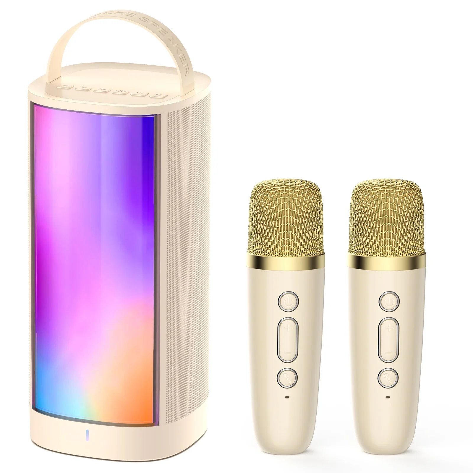 

Mini Karaoke Machine for Kids and Adults, Portable Bluetooth 5.3 Karaoke Speaker with 2 Wireless Microphones, Birthday Gifts