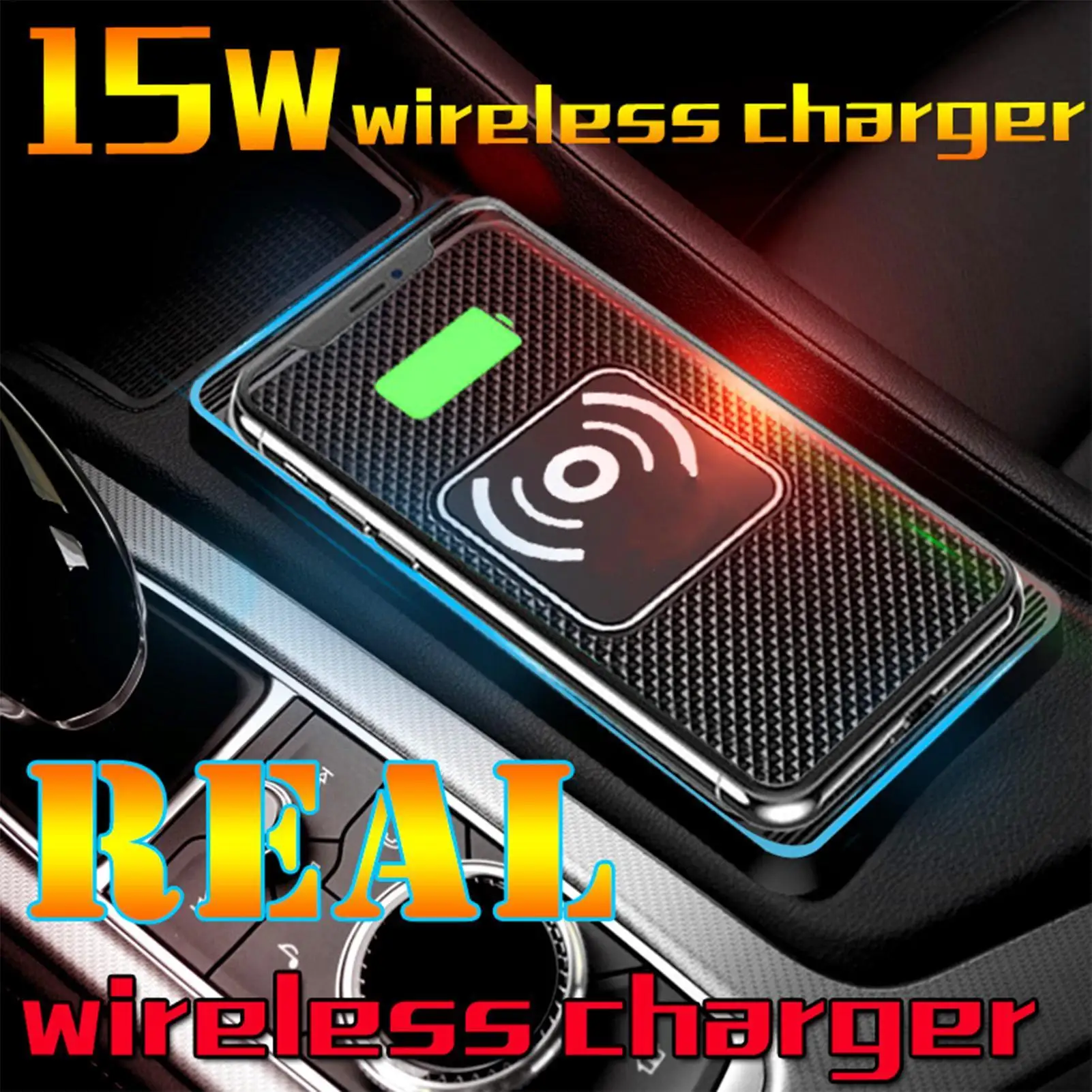 Car Wireless Charging Pad 15W Wireless Auto Phone Charger Pad Automatic Sensing Charging Mat Non-Slip Silicone mat For Phone