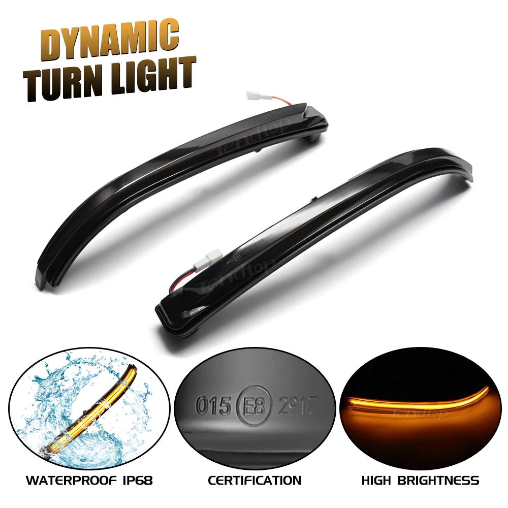 2pcs Dynamic LED Flashing Side Rearview Mirror Indicator Lights Turn Signal Light For Peugeot 3008 5008 2017 2018 2019 2020