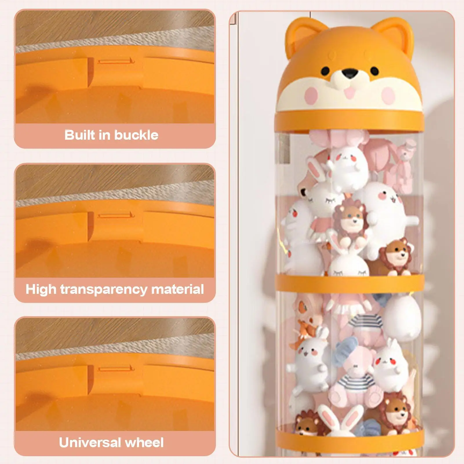 

Stuffed Animal Holder Plush Storage Organizer Toy Tube Cute Tube Stuffy Holder Clear Container Large Capacity Home Decor bucket