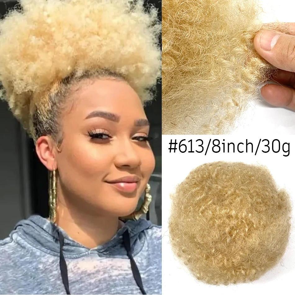 Shinehair Afro crespo ricci onda sfusa capelli umani per intrecciare estensioni dei capelli umani al 100% trecce capelli senza trama bionda 613 1B