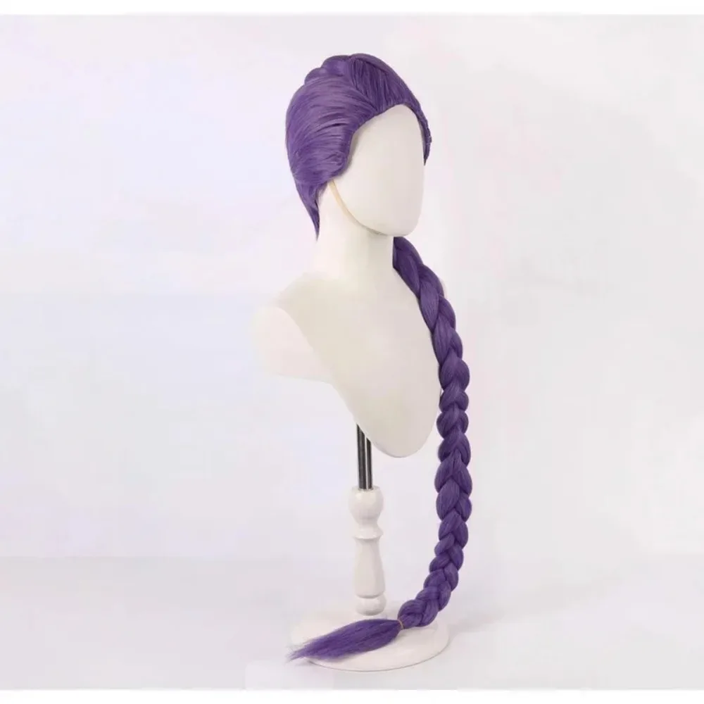 新しい女性男性デーモンハンターズコスプレウィッグアニメルミミラゾイコスチュームウィッグ紫三つ編みキッズアクセサリー小道具ルミウィッグ