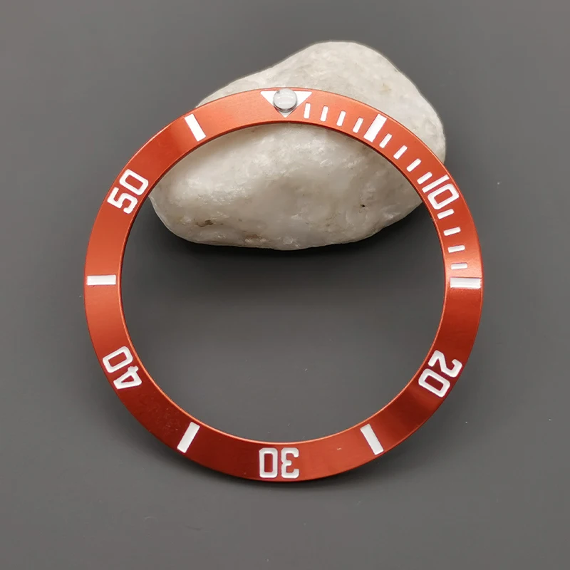 38 mm x 30,6 mm hochwertiger, geneigter Metall-Uhrenlünetten-Einsatzring, passend für SKX007 SKX009 SRPD SUB Herren-Taucheruhr-Ersatzteile – Detail 4