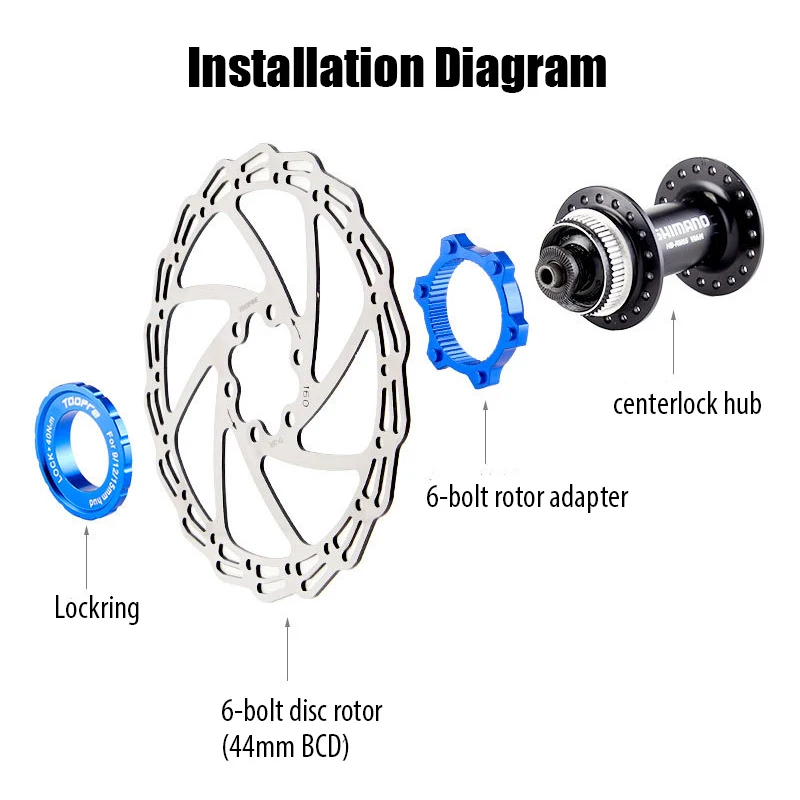 Велосипедный дисковый тормоз центральный замок на 6 болтов 6 отверстий ротор адаптер-ключ гаечный ключ для велосипеда 44 мм втулка Центральный замок